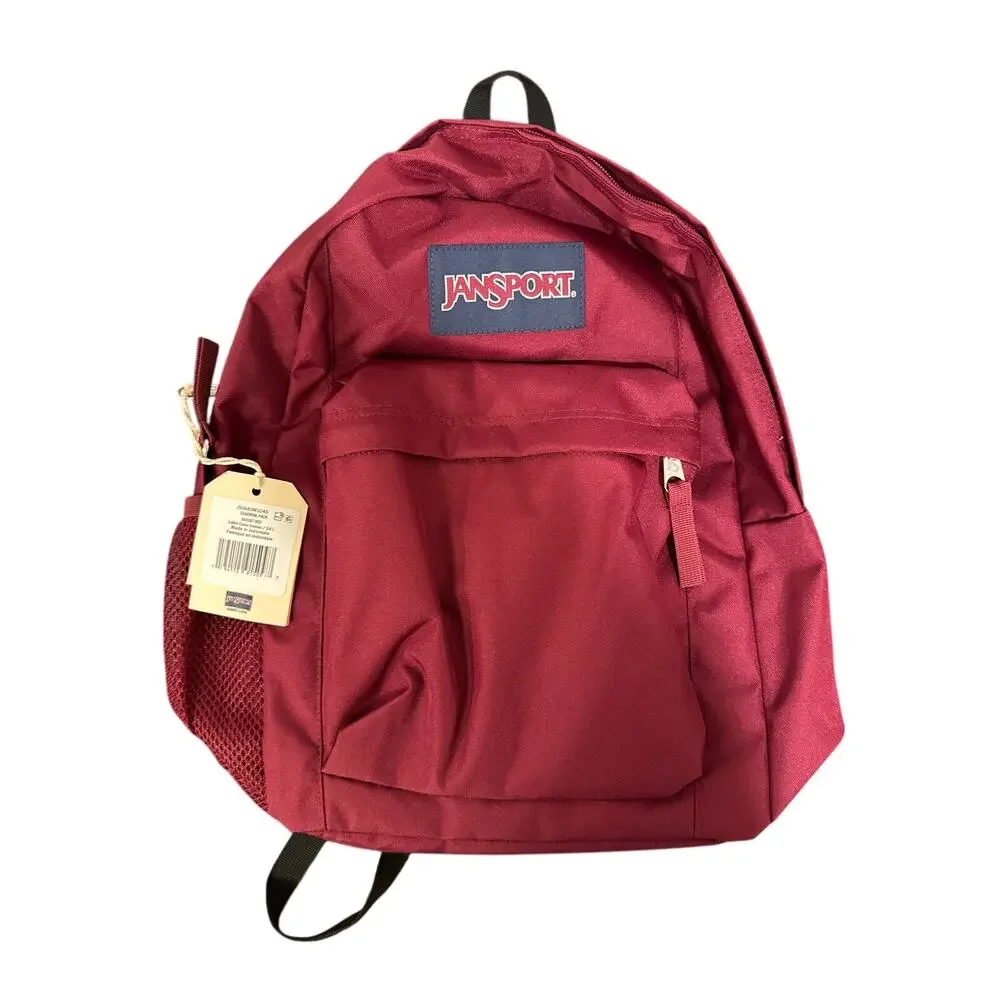 NEW JanSport Essential Pack Backpack Russet Red JS0A83M104S Bookbag Daypack